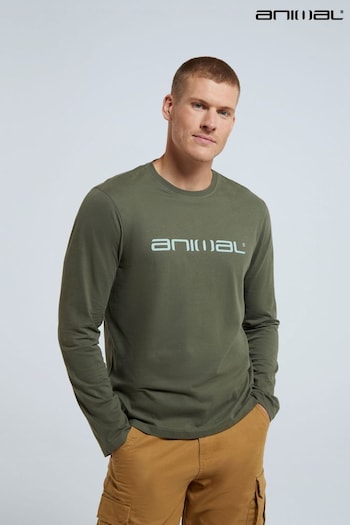 Animal Mens Green Classico Organic Long Sleeve T-Shirt (Q47356) | £29