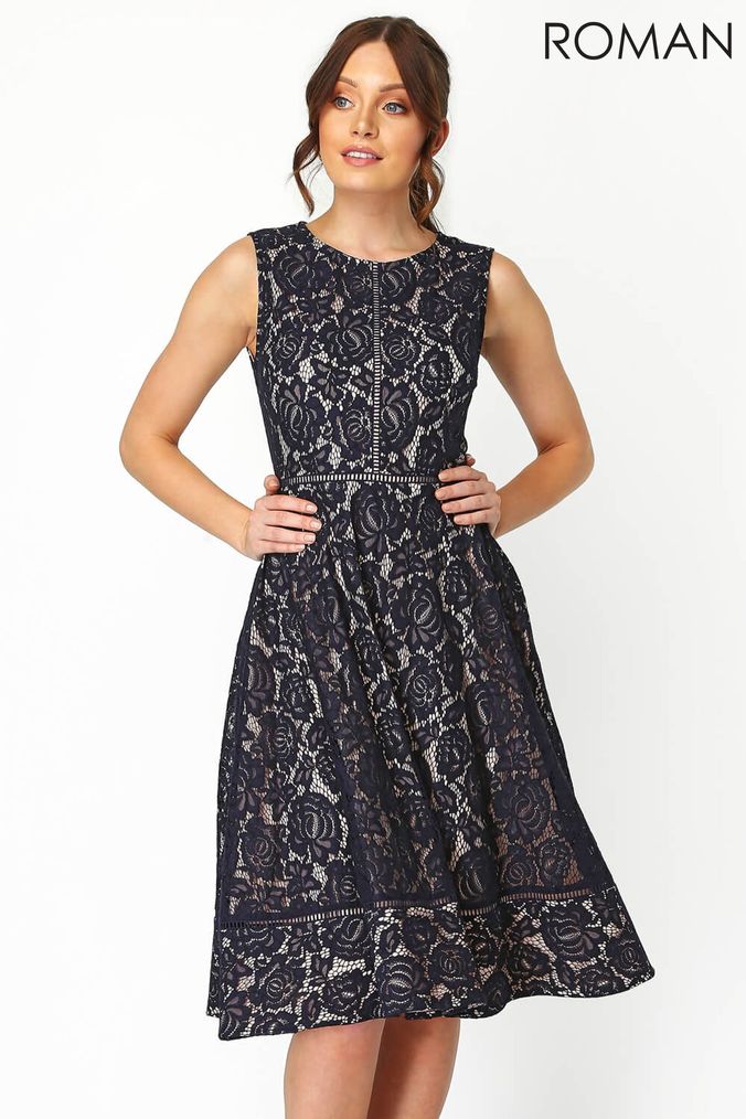 Buy Women s Blue Roman Lace Dresses Online Next UK