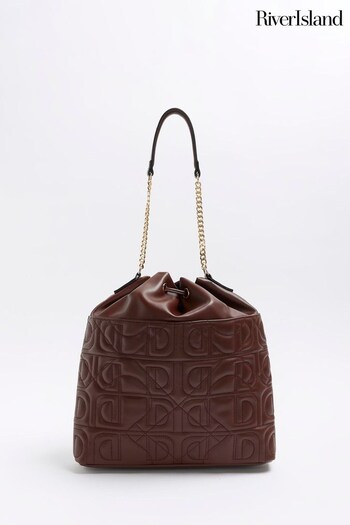 River Island Brown Quilted Drawstring Bag (Q47899) | £39