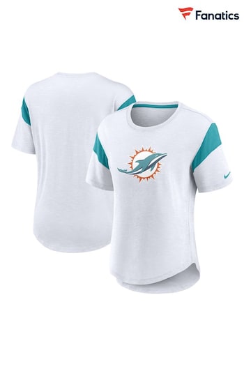 Fanatics NFL Miami Dolphins Slub Fashion White Top (Q47907) | £35