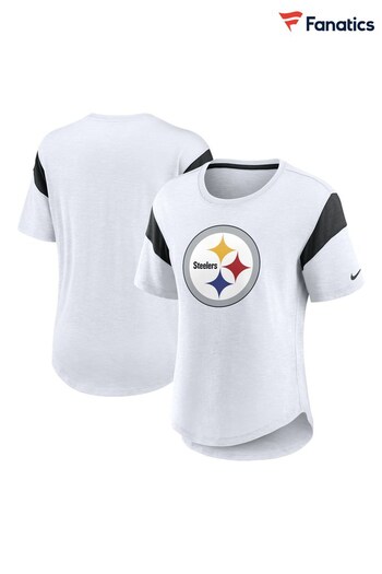 Fanatics NFL Pittsburgh Steelers Slub Fashion White Top (Q47926) | £35
