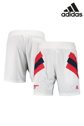 adidas White Arsenal Icon Shorts (Q47969) | £50