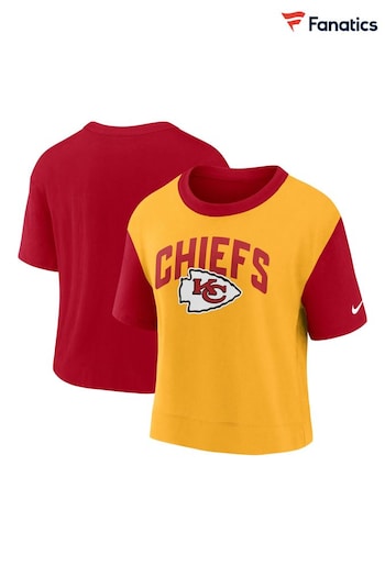 Fanatics Yellow/Red NFL Kansas City Chiefs High Hip Fashion Top (Q47991) | £28