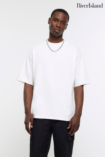 River Island White Studio Heavyweight Oversized T-Shirt (Q48066) | £20