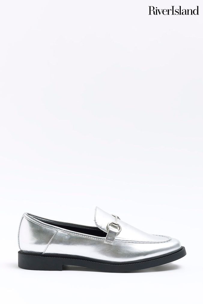 Silver store loafers next