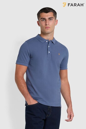 Farah Blue Blanes Short Sleeve Polo Shirt (Q48216) | £55