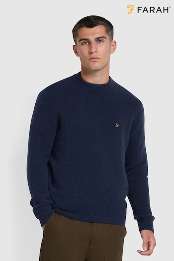 Farah Blue Spero Crew Neck Sweater (Q48223) | £90