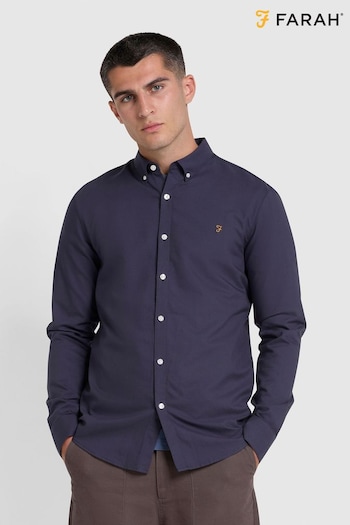 Farah Blue Brewer Long Sleeve Shirt (Q48225) | £75