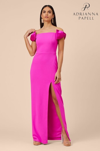 Adrianna Papell Pink Stretch Crepe Column Gown (Q48236) | £215