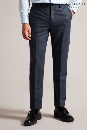Ted Baker Blue Slim Wool Blend Trousers (Q48283) | £100