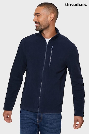 Threadbare Blue Micro Fleece Zip Through Jacket (Q48384) | £19