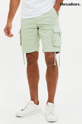 Threadbare Light Green Cotton Cargo Shorts (Q48479) | £26
