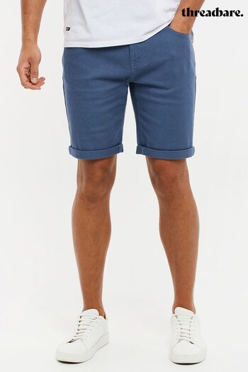 Threadbare Blue Cotton Chino Shorts With Stretch (Q48491) | £20