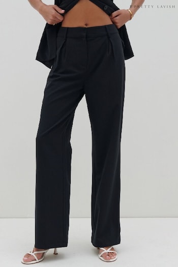 Pretty Lavish Black Harlee Wide Leg Tailored Trousers (Q48620) | £58