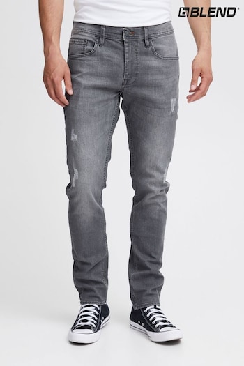 Blend Grey Jet Fit Distressed Mid Stretch Denim slit Jeans (Q48711) | £35