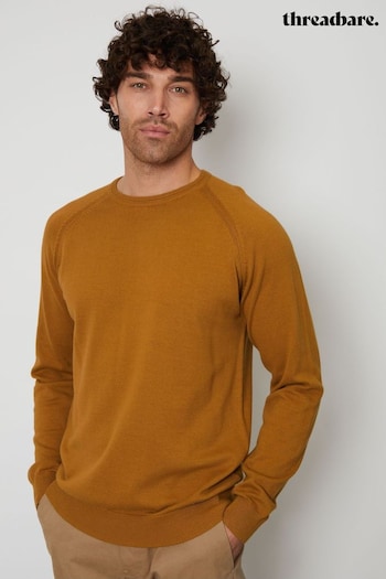 Threadbare Brown Cotton Lightweight Crew Neck Knitted Jumper (Q48723) | £24