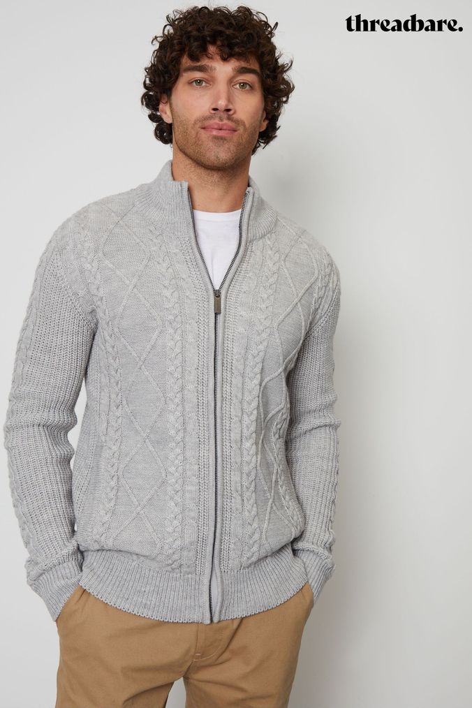 Mens zip on sale up cardigan next