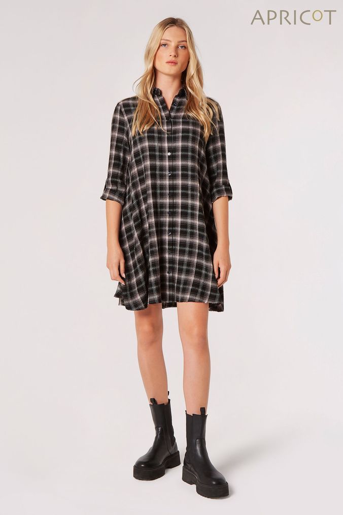 Women s Black Check Dresses Casual Workwear Dresses Next UK