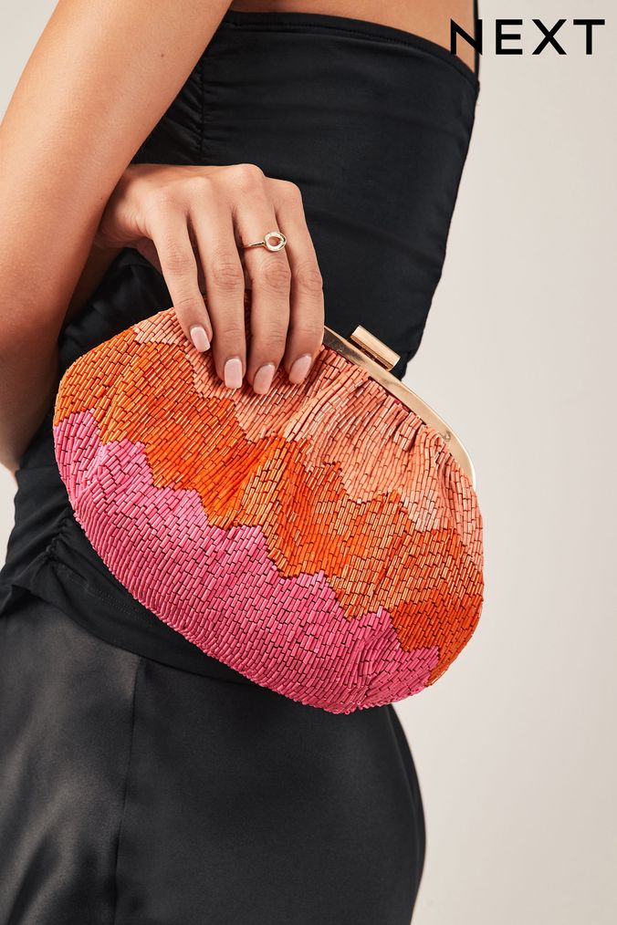 Orange clutch hot sale bag uk