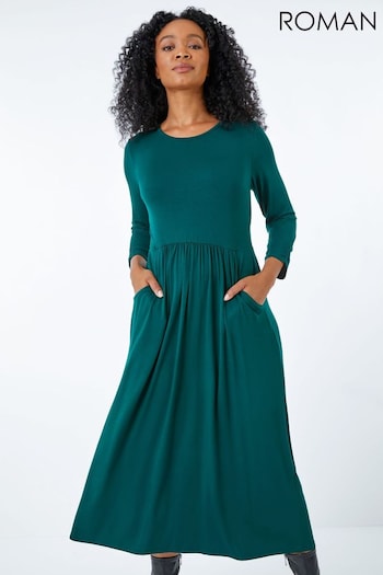 Roman Green Petite Stretch Jersey Midi Dress (Q48871) | £36