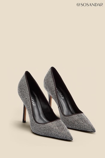 Sosandar Silver Hot Fix Court Shoes (Q49051) | £99