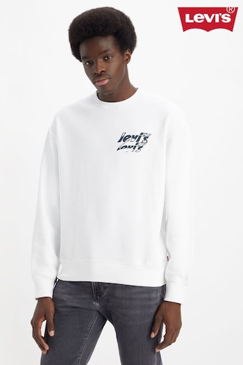 Levi's® White Relaxed Graphic Crew Sweat Top (Q49193) | £70