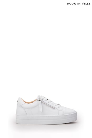 Moda In Pelle Abbiy Chunky Slab Sole Side Zip Lace Up Trainers (Q49260) | £119