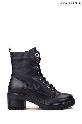 Moda In Pelle Bellzie Lace Up Leather Ankle Boots Rose (Q49271) | £139