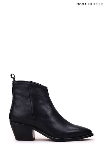 Moda In Pelle Camola Plain Chunky Lace-Up Black Ankle Boots (Q49274) | £109