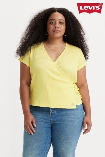 Levi's® Yellow Curve Dry Goods Pointelle Wrap Top (Q49356) | £35