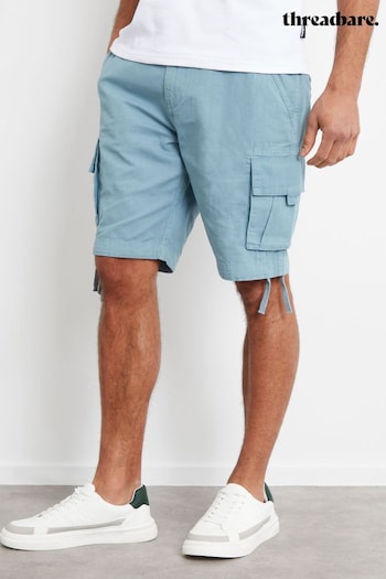 Threadbare Blue Cotton Cargo blazer Shorts (Q49622) | £26