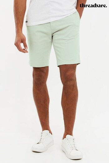 Threadbare Green Cotton Slim Fit Chino Shorts With Stretch (Q49638) | £22