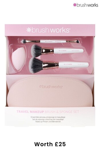 Brush Works Travel Makeup Brush Sponge Set (Worth £25) (Q49978) | £18