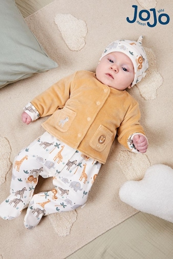 JoJo Maman Bébé Cream Safari Print Baby Hat (Q50728) | £5