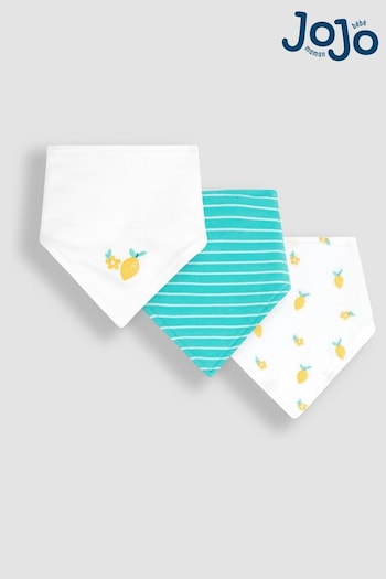 JoJo Maman Bébé Lemon 3-Pack Cotton Baby Dribble Bibs (Q50731) | £12