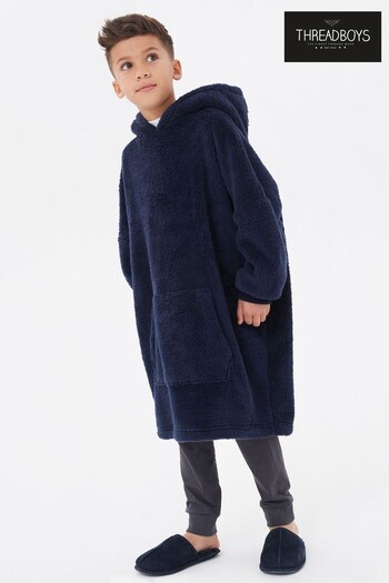 Threadboys Blue Oversized Blanket Hoodie (Q50903) | £20