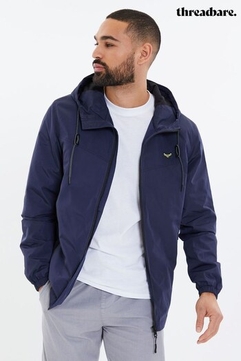 Threadbare Blue Lightweight Zip Through Hooded Mac Jacket (Q50963) | £38