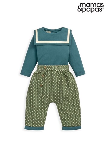 Mamas & Papas Laura Ashley Blue Sailor Bodysuit & Trousers (Q50990) | £39