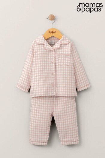 Mamas & Papas Pink Check Woven Pyjamas (Q51013) | £20