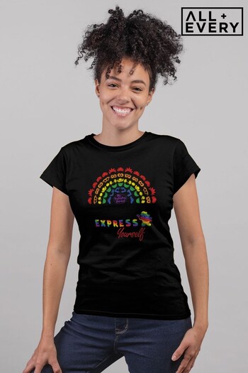 All + Every Black Mr Potato Head Express Yourself Pride Rainbow Women's T-Shirt (Q51020) | £23
