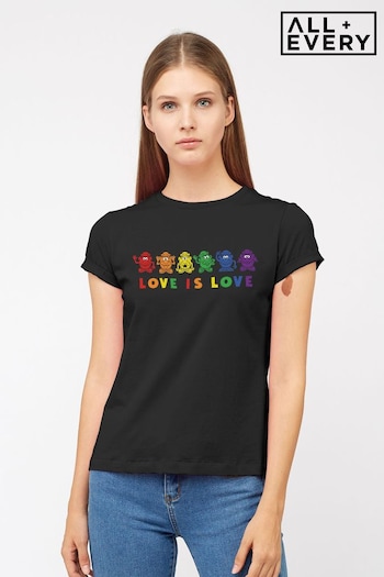 All + Every Black Mr Potato Head Pride Love Is Love Women's T-Shirt (Q51040) | £23