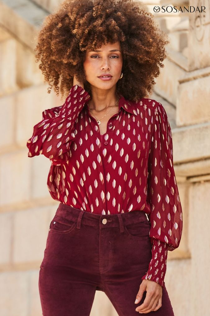 Red polka dot blouse uk deals