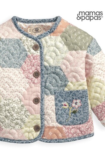 Mamas & Papas Laura Ashley Pink Quilted Patchwork Jacket (Q51065) | £35
