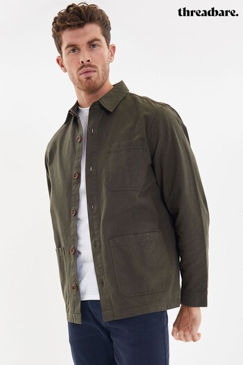 Threadbare Khaki Lightweight Cotton Shacket (Q51140) | £32