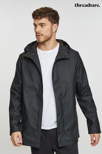 Threadbare Black Lightweight Showerproof Hooded Mac (Q51195) | £55