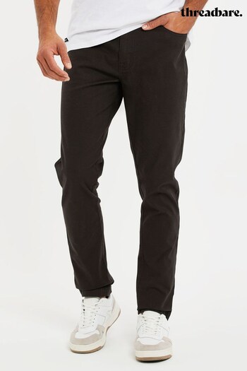 Threadbare Black Drawcord Chino Trousers (Q51265) | £33