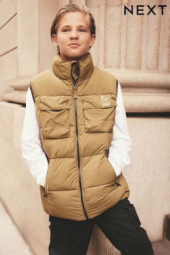 Khaki Green Padded Gilet (3-16yrs) (Q51531) | £25 - £35