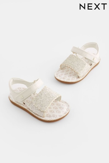 White Glitter Occasion Sandals (Q51596) | £19 - £21