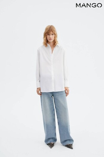 Mango Cotton Long White Shirt (Q51650) | £80
