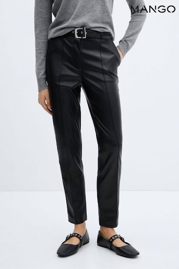 High Waisted Faux Leather Trousers (Q51651) | £56